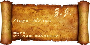 Zieger János névjegykártya